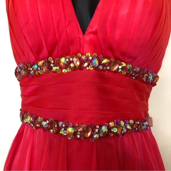 La Femme V-Neck High-Low Dress - Watermelon - Size 2 NWT - Picture 4 of 9